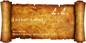 Leiter Lehel névjegykártya